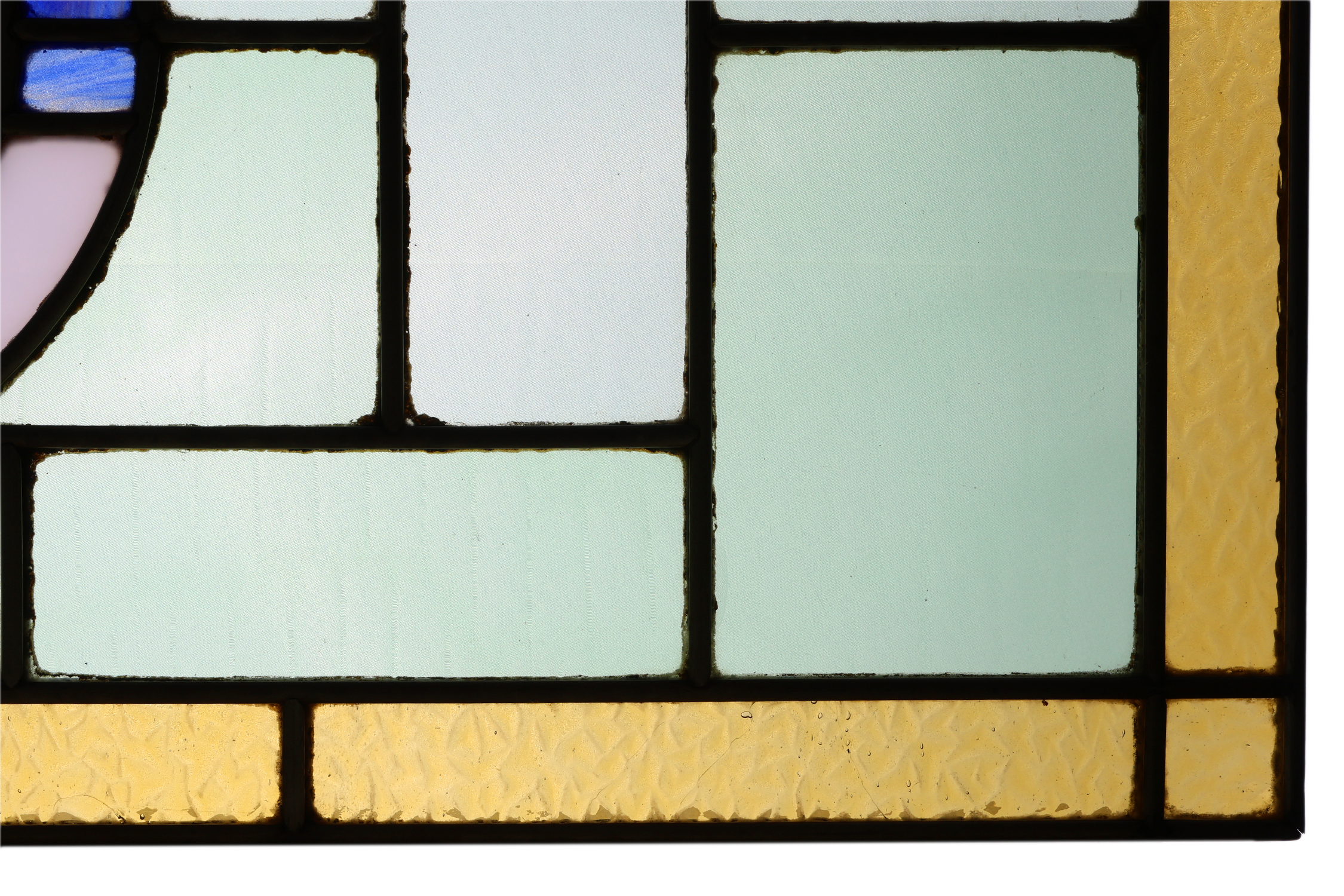 Art Deco Stained Glass Panel Depicting Cyclists in Motion, Belgium ca. 1910thumbnail